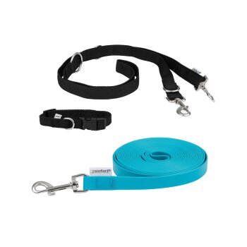 zoofari® Hundehalsband mit Hundeleine / Schleppleine...