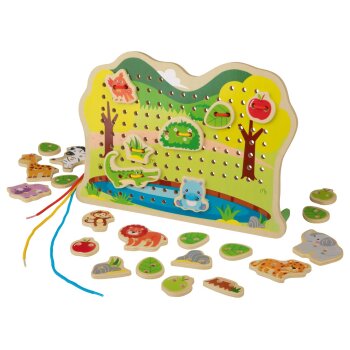 LUPILU® Labyrinth-Spiel / Stempelpuzzle / Uhrenpuzzle / Fädelspiel / Magnet-Labyrinth - B-Ware
