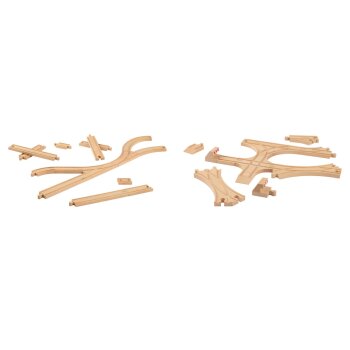 lupilu® Schienen-Set, 16-teilig / Weichen-Set,...