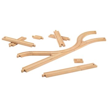 lupilu® Schienen-Set, 16-teilig / Weichen-Set,...