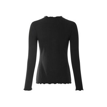 esmara® Damen Langarmshirts, 2 Stück, aus weicher Ripp-Qualität (Schwarz/blau, M(40/42)) - B-Ware neuwertig