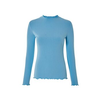 esmara® Damen Langarmshirts, 2 Stück, aus weicher Ripp-Qualität (Schwarz/blau, M(40/42)) - B-Ware neuwertig