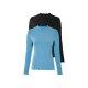 esmara® Damen Langarmshirts, 2 Stück, aus weicher Ripp-Qualität (Schwarz/blau, M(40/42)) - B-Ware neuwertig