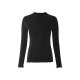 esmara® Damen Langarmshirts, 2 Stück, aus weicher Ripp-Qualität (Schwarz/blau, M(40/42)) - B-Ware neuwertig