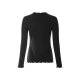 esmara® Damen Langarmshirts, 2 Stück, aus weicher Ripp-Qualität (Schwarz/blau, M(40/42)) - B-Ware neuwertig
