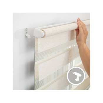 Lichtblick Duo Rollo Klemmfix, ohne Bohren, ab 45 x 150 cm (Natur, 70x220 cm) - B-Ware neuwertig