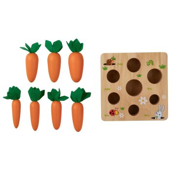 lupilu® Stäbchen-Spiel / Holz-Gedächtnisspiel / Buchstabenwürfel-Spiel / Karotten-Steckspiel / Kaktus-Steckspiel - B-Ware