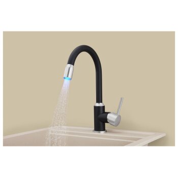 LIVARNO® LED-Spültischarmatur (satiniert-schwarz) - B-Ware sehr gut