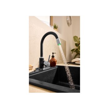 LIVARNO® LED-Spültischarmatur (satiniert-schwarz) - B-Ware sehr gut