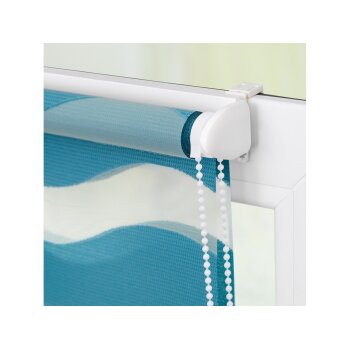 Lichtblick Duo Rollo Welle Klemmfix, ohne Bohren, ab 45 x 150 cm (Petrol, 80x150 cm) - B-Ware neuwertig