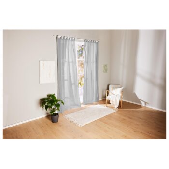 LIVARNO home Vorhangschal-Set, 2-teilig (grau/Streifen) - B-Ware sehr gut