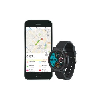 CRIVIT Sport-Smartwatch, mit GPS, AMOLED-Farbdisplay und Herzfrequenzmessung - B-Ware
