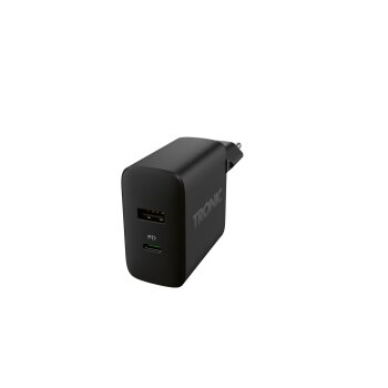 TRONIC® Dual-USB-Ladegerät, mit Power Delivery (Schwarz) - B-Ware neuwertig
