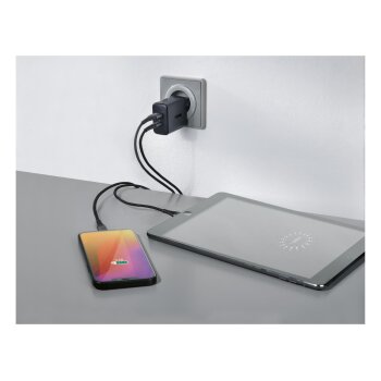 TRONIC® Dual-USB-Ladegerät, mit Power Delivery (Schwarz) - B-Ware neuwertig