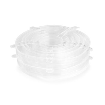 GOURMETmaxx Flexible Silikondeckel transparent, 12-teilig...
