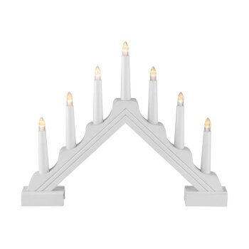 LIVARNO home Fensterbogen 7 Flammen LED (eckig/weiß) - B-Ware Transportschaden Kosmetisch