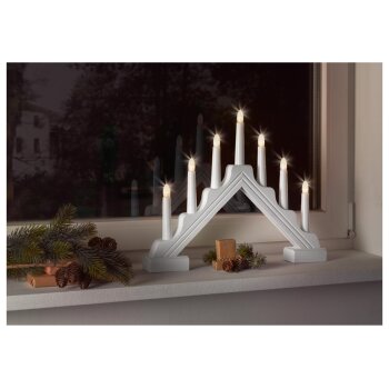 LIVARNO home Fensterbogen 7 Flammen LED (eckig/weiß) - B-Ware Transportschaden Kosmetisch