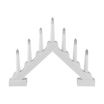 LIVARNO home Fensterbogen 7 Flammen LED (eckig/weiß) - B-Ware Transportschaden Kosmetisch