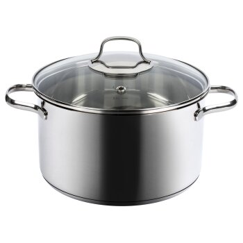 LIVARNO home Edelstahl-Topf, mit Deckel, Ø 24 cm -...