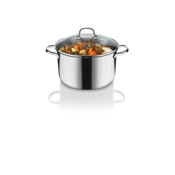 LIVARNO home Edelstahl-Topf, mit Deckel, Ø 24 cm -...