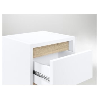 LIVARNO home Seitenschrank Oslo, mit Tür und Schublade, weiß - B-Ware