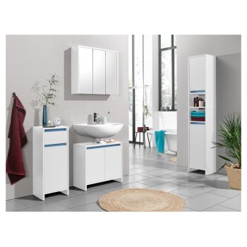 LIVARNO home Seitenschrank Oslo, mit Tür und Schublade, weiß - B-Ware