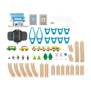 lupilu® Eisenbahn-Set Feuerwehr / Eisenbahn-Set Passagierzug / Eisenbahn-Set Farm, 36-teilig / 50-teilig / 49-teilig - B-Ware