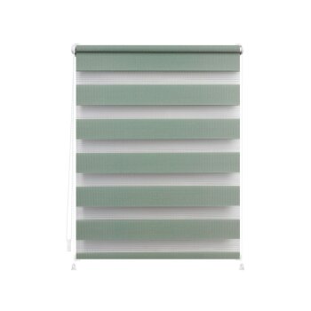 Lichtblick Duo-Rollo Klemmfix, ohne Bohren, verspannt, blickdicht, ab 45 x 150 cm (Salbei, 80 X 200 CM) - B-Ware neuwertig