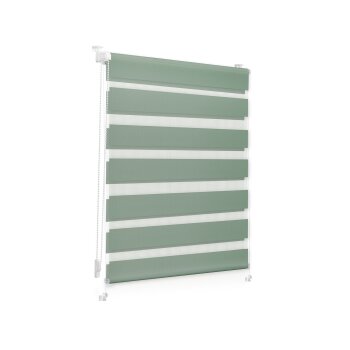 Lichtblick Duo-Rollo Klemmfix, ohne Bohren, verspannt, blickdicht, ab 45 x 150 cm (Salbei, 80 X 200 CM) - B-Ware neuwertig