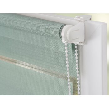 Lichtblick Duo-Rollo Klemmfix, ohne Bohren, verspannt, blickdicht, ab 45 x 150 cm (Salbei, 80 X 200 CM) - B-Ware neuwertig