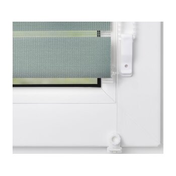 Lichtblick Duo-Rollo Klemmfix, ohne Bohren, verspannt, blickdicht, ab 45 x 150 cm (Salbei, 80 X 200 CM) - B-Ware neuwertig