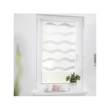 Lichtblick Duo Rollo Welle Klemmfix, ohne Bohren, ab 45 x 150 cm (Weiß, 90x220 cm) - B-Ware neuwertig