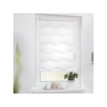 Lichtblick Duo Rollo Welle Klemmfix, ohne Bohren, ab 45 x 150 cm (Weiß, 90x220 cm) - B-Ware neuwertig