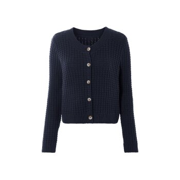 esmara® Damen Cardigan, aus weichem Lochstrick (navy, XS(32/34)) - B-Ware neuwertig