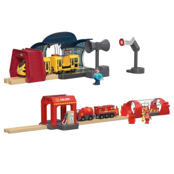 lupilu® Interaktiver Bahnhof-Set / Feuerwehr...