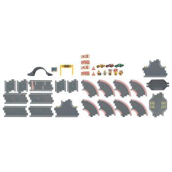 lupilu® Straßen-Set Stadt / Straßen-Set Rennstrecke, 35-teilig / 38-teilig (Rennstrecke) - B-Ware sehr gut