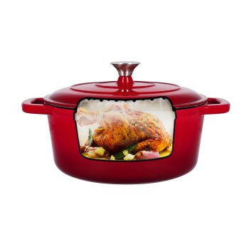 SILVERCREST® Premium-Gusseisentopf, mit Drop-System 28 cm / 5,6 Liter (Rot) - B-Ware gut