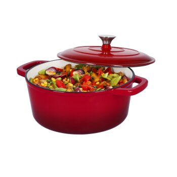 SILVERCREST® Premium-Gusseisentopf, mit Drop-System 28 cm / 5,6 Liter (Rot) - B-Ware gut