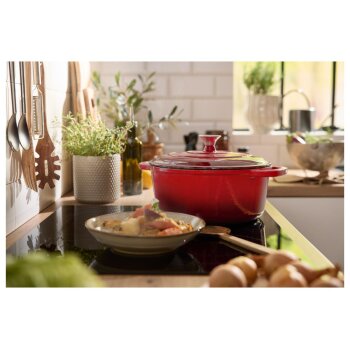 SILVERCREST® Premium-Gusseisentopf, mit Drop-System 28 cm / 5,6 Liter (Rot) - B-Ware gut