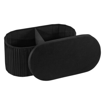 LIVARNO® Sitzbank aus weichem Samt (Schwarz) - B-Ware neuwertig