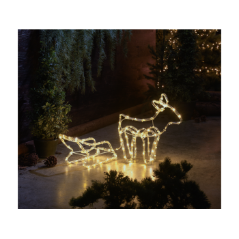 LIVARNO home 3D-Lichterschlauchfiguren, Rentier mit...