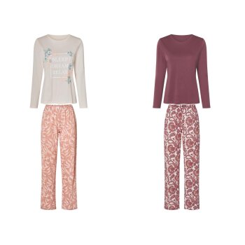 esmara® Damen Pyjama, aus reiner Baumwolle - B-Ware