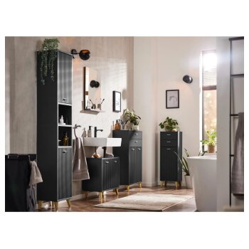LIVARNO home Waschbecken-Unterschrank, anthrazit - B-Ware