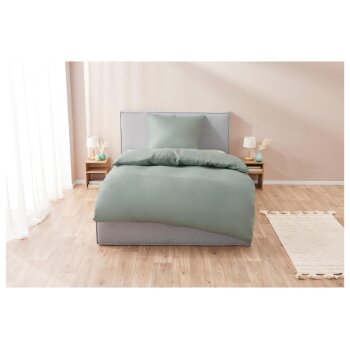LIVARNO home Mikrofaser-Satin-Bettwäsche, 135 x 200 cm (Grün) - B-Ware neuwertig