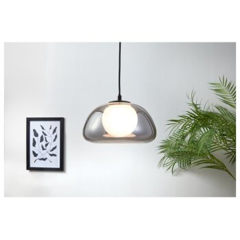 LIVARNO home LED-Pendelleuchte, Lampenschirm aus hochwertigem Glas (Grauglas) - B-Ware neuwertig