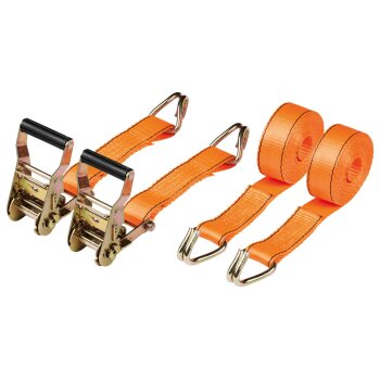 ULTIMATE SPEED® Schwerlast-Ratschenspanngurte-Set, 2-teilig / Ratschenspanngurte-Set, 4-teilig (2 Haltegurte mit Ratsche) - B-Ware sehr gut