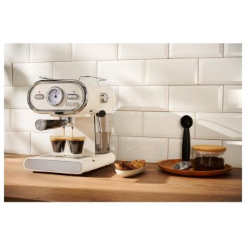 SILVERCREST® Espressomaschine Chrom Retro 1973 creme...