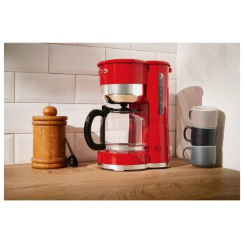SILVERCREST® Kaffeemaschine Chrom Retro 1973 Rot SKMR 1000 A1 - B-Ware Transportschaden Kosmetisch