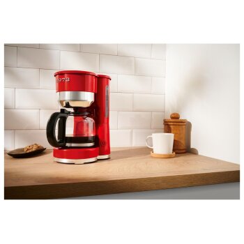 SILVERCREST® Kaffeemaschine Chrom Retro 1973 Rot SKMR 1000 A1 - B-Ware Transportschaden Kosmetisch