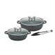 GSW Servierpfannen-Set Gourmet GRANIT 5-tlg. mit Aromadeckel - B-Ware neuwertig